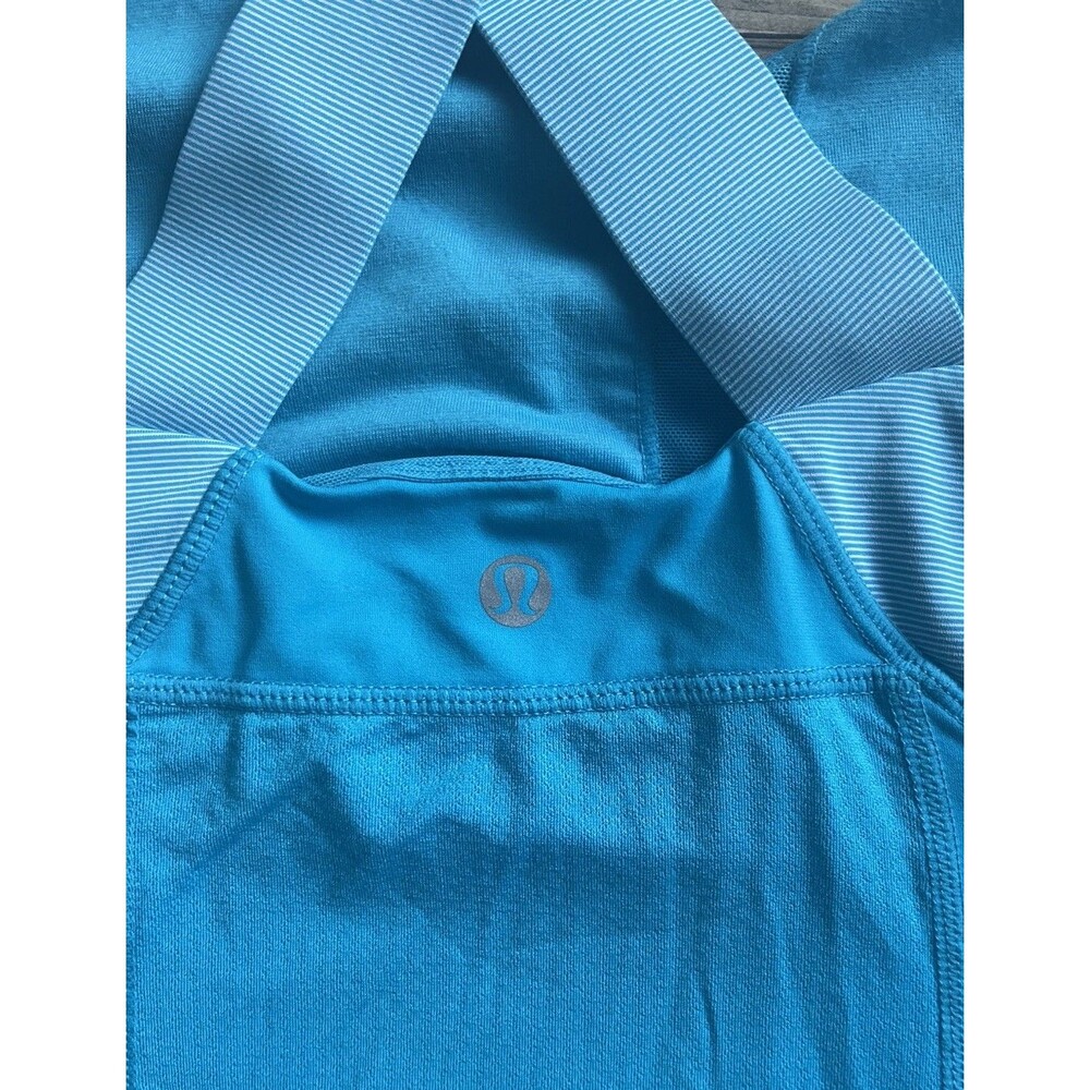 Lululemon Tank Top Womens Teal Blue Tank Sports Bra Size 4 - Picture 4 of 5